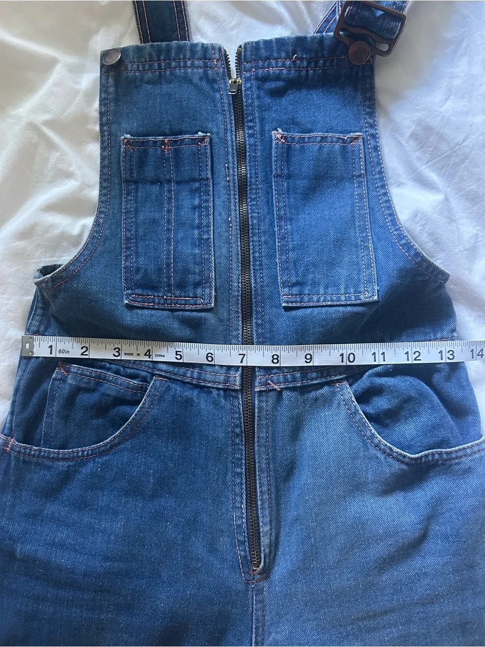 VINTAGE 70s Denim bell bottom overalls - Picture 8 of 16